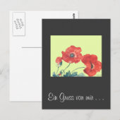 postkarte Mohnblumen (Vorne/Hinten)