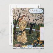 Postkarte: Monat Aril - Avril Postkarte (Vorne/Hinten)