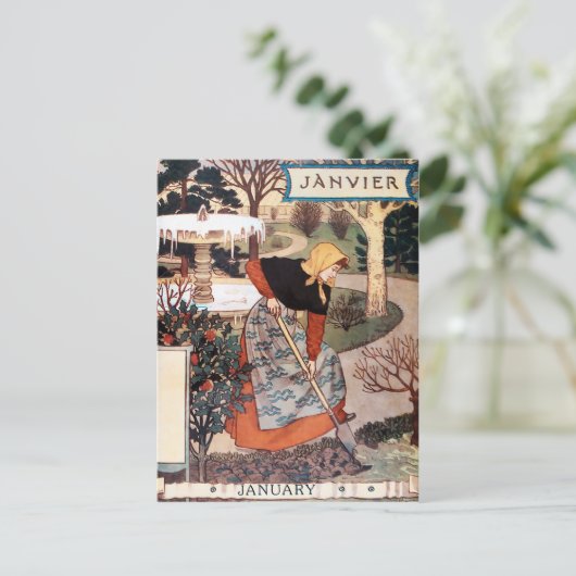 Postkarte: Monat Januar - Janvier Postkarte (Stehend Vorderseite)