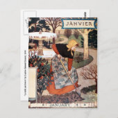 Postkarte: Monat Januar - Janvier Postkarte (Vorne/Hinten)
