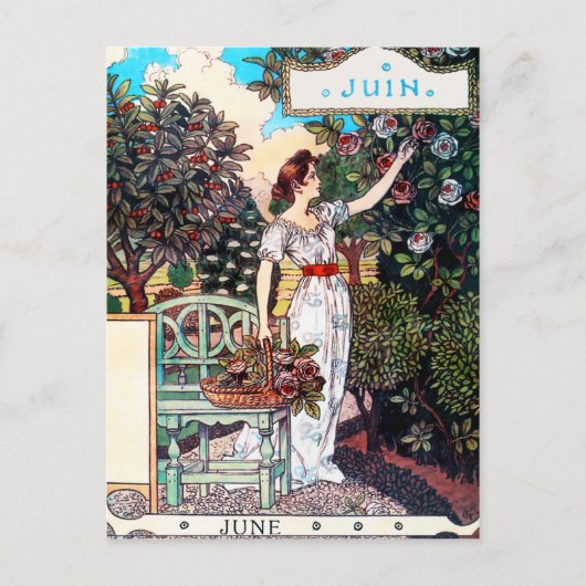 Postkarte: Monat Juni - Juin Postkarte (Vorderseite)