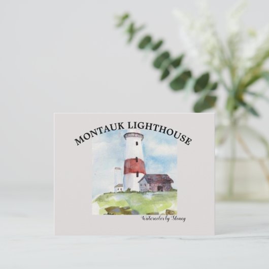 Postkarte Montauk Leuchtturm (Stehend Vorderseite)