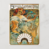 Postkarte: Mucha - Biscuits Lefevre Utile Postkarte (Vorderseite)