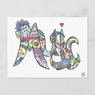 Postkarte:  Musik Postkarte