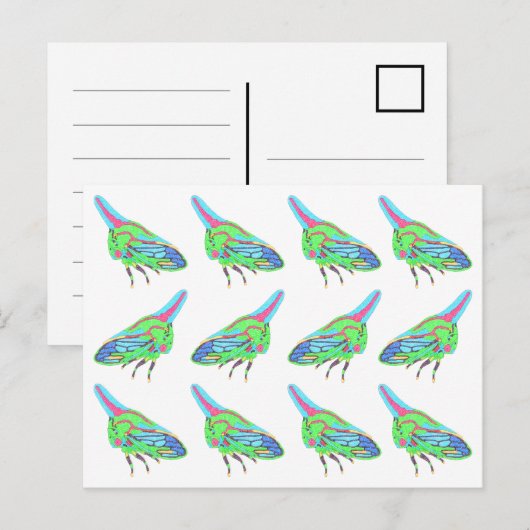 Postkarte (Muster weiß) - Eichenbaum (Vorne/Hinten)