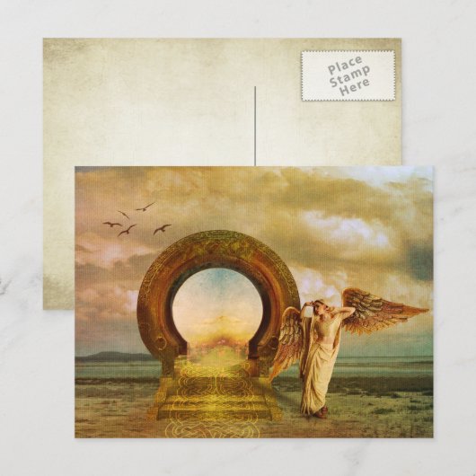 Postkarte nach Indien (Vorne/Hinten)