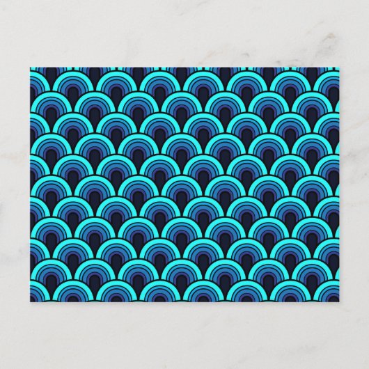 Postkarte Nahtloses Retromuster (Vorderseite)