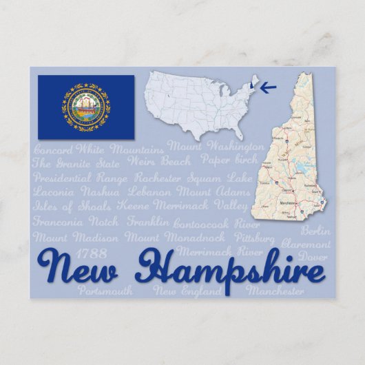 Postkarte "New Hampshire" (Vorderseite)