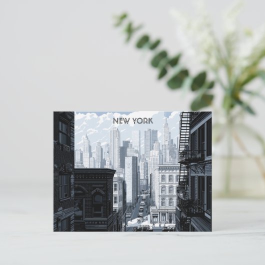 Postkarte New York Black and White Travel (Stehend Vorderseite)