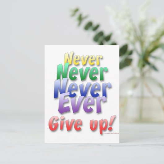 Postkarte nie aufgeben (Stehend Vorderseite)