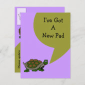 Postkarte Niedlich habe ich neue Adresse Schildkrö (Vorne/Hinten)