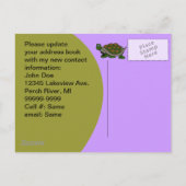 Postkarte Niedlich habe ich neue Adresse Schildkrö (Rückseite)