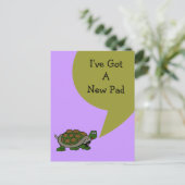 Postkarte Niedlich habe ich neue Adresse Schildkrö (Stehend Vorderseite)