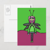 Postkarte, Niedliche Libelle Postkarte (Vorne/Hinten)