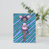 Postkarte, Niedliche Maus Mädchen Postkarte (Stehend Vorderseite)