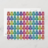 Postkarte - Niedliches Regenbogen Matryoshka Schüs (Vorne/Hinten)