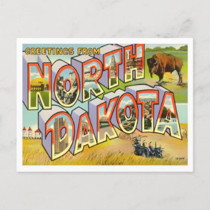 Postkarte North Dakota Große Buchstaben
