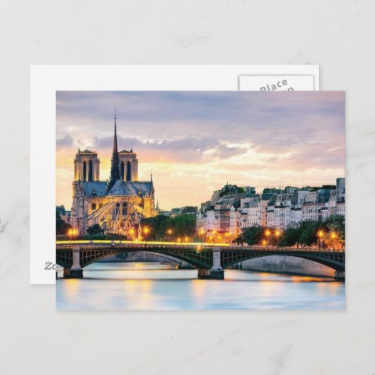 Postkarte Notre-Dame (Vorne/Hinten)