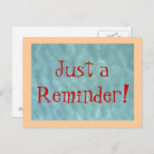 Postkarte nur eine Erinnerung! (Vorne/Hinten)