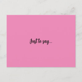 Postkarte nur zu sagen rosa Grüße Karte