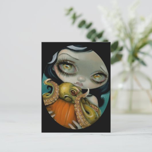Postkarte "Octopus Pumpkin" (Stehend Vorderseite)
