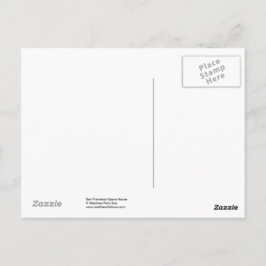 Postkarte - Opernhaus San Francisco (Rückseite)