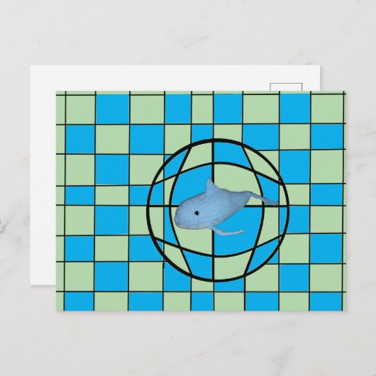 Postkarte - optische Illusion und Wal (Vorne/Hinten)