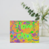Postkarte Orange Cupcakes 'i Liebe CAKE' (Stehend Vorderseite)