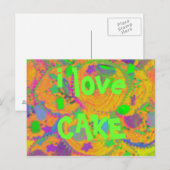 Postkarte Orange Cupcakes 'i Liebe CAKE' (Vorne/Hinten)