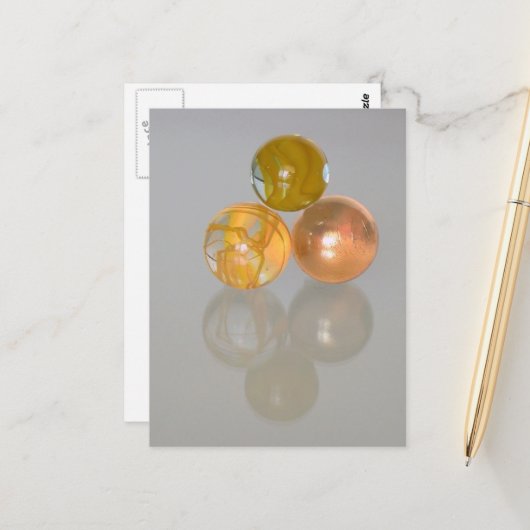 Postkarte - orangefarbene Marmor (Vorderseite/Rückseite Beispiel)