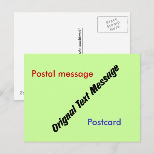 Postkarte - Originaltextnachricht (Vorne/Hinten)