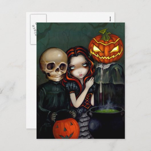 Postkarte "Out Trick-or-Treating" (Vorne/Hinten)