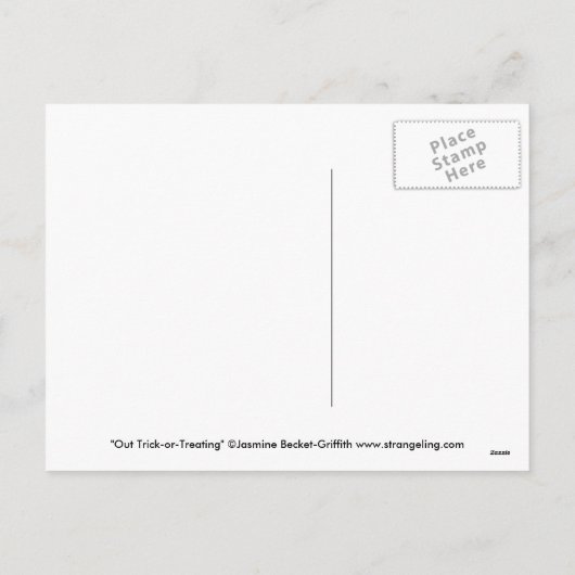 Postkarte "Out Trick-or-Treating" (Rückseite)