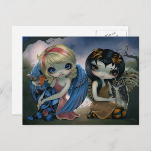 Postkarte "Owlyn and Robyn" (Vorne/Hinten)