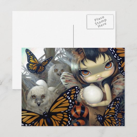 Postkarte "Owlyn im Nest" (Vorne/Hinten)