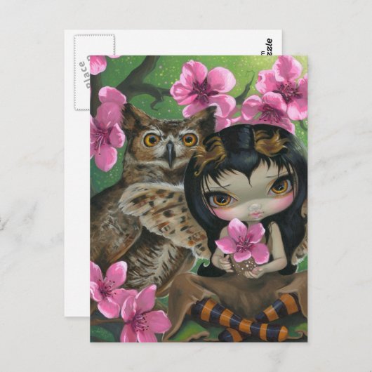 Postkarte "Owlyn in der Springtime" (Vorne/Hinten)