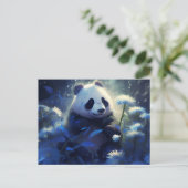 Postkarte Panda Blaues Licht (Stehend Vorderseite)