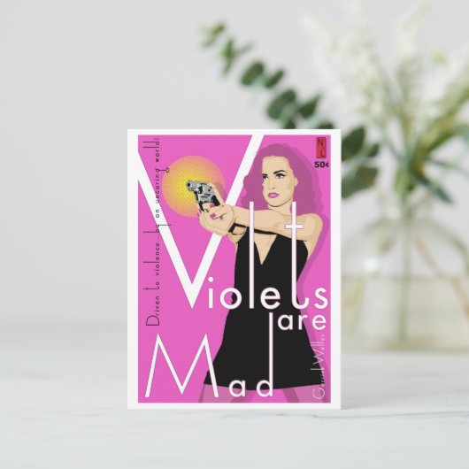 Postkarte Paperback: Violetten sind mad (Stehend Vorderseite)