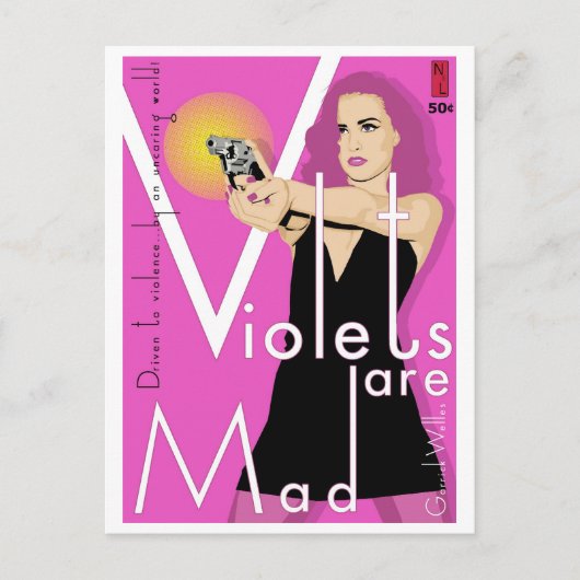 Postkarte Paperback: Violetten sind mad (Vorderseite)