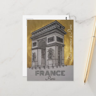 Postkarte Paris Frankreich Arc de Triomphe