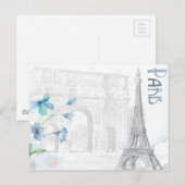 Postkarte/Paris Postkarte (Vorne/Hinten)