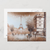Postkarte Paris Streets (Vorne/Hinten)