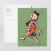 Postkarte: Patriotische Katze Postkarte (Vorne/Hinten)