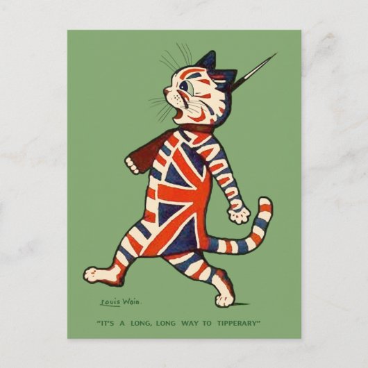 Postkarte: Patriotische Katze Postkarte (Vorderseite)