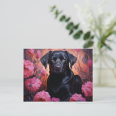 Postkarte Paw in Petals (Stehend Vorderseite)