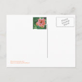 Postkarte, "PEACHY PINK PEONY" Postkarte (Rückseite)