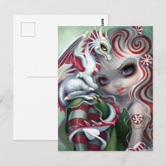 Postkarte "Peppermint Dragonling" (Vorne/Hinten)