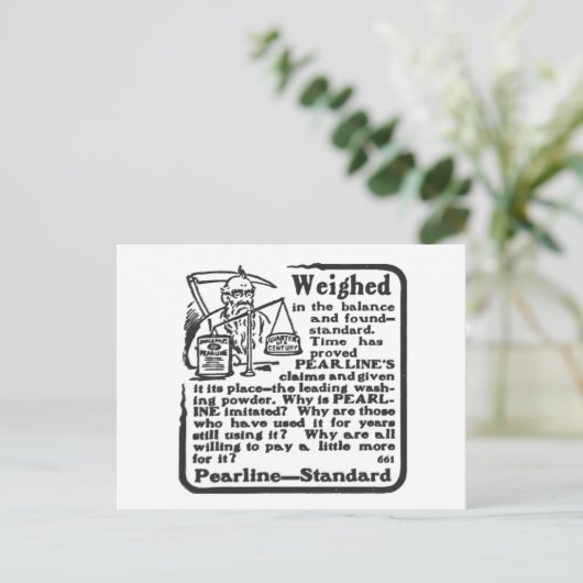 Postkarte "Perline Advertisement" (Stehend Vorderseite)