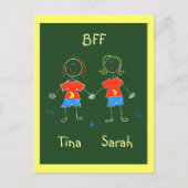 Postkarte personalisierter BESTE FREUNDIN (Vorderseite)