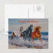 Postkarte, Pferde im Surf Postkarte (Vorne/Hinten)